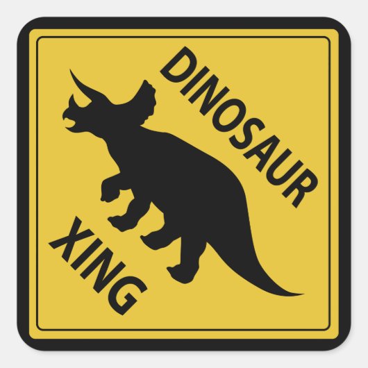 Sticker Carré Dinosaur Xing (Devant)