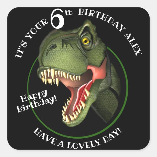 Sticker Carré Dinosaure à la légère (Devant)