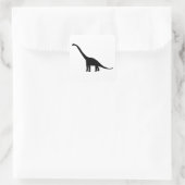 Sticker Carré Dinosaure Brontosaurus noir et blanc (Sac)