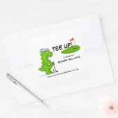 Sticker Carré Dinosaure de golf à la retraite (Enveloppe)