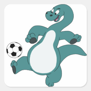 Sticker Carré Dinosaure du football du football
