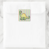 Sticker Carré Dinosaure et rayures 1er anniversaire 1.5"². Autoc (Sac)