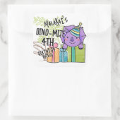 Sticker Carré Dinosaure fête d'anniversaire de Dino-Mite (Sac)