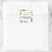 Sticker Carré Dinosaure Premier anniversaire Stomp Chomp Roar (Sac)