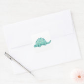 Sticker Carré Dinosaure Stégosaure (Enveloppe)