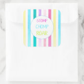 Sticker Carré Dinosaure Stomp Chomp Roar strié (Sac)