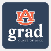 Sticker Carré Diplôme de l'Université d'Auburn - Auburn Tigers (Devant)
