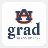 Sticker Carré Diplôme de l'Université d'Auburn | Auburn Tigers (Devant)