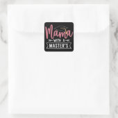 Sticker Carré Diplôme de Master Mama MBA Diplômée de Master (Sac)