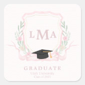 Sticker Carré Diplôme de monographie de coquette (Devant)