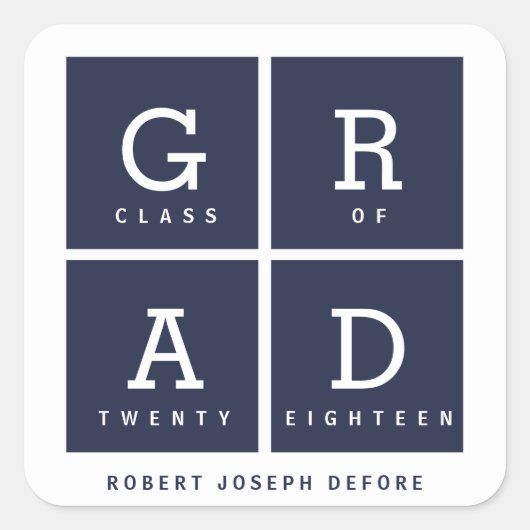 STICKER CARRÉ DIPLÔME DES BOÎTES GRAPHIQUES (Devant)