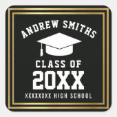 Sticker Carré Diplômé / Diplômé b&w (Devant)