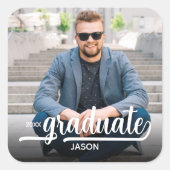 Sticker Carré Diplômé du script en gras de photo (Devant)