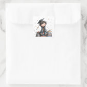 Sticker Carré Diplômé Joyeux (Sac)