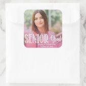 Sticker Carré Diplôme supérieur | photo collant de la fête de gr (Sac)