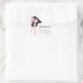 Sticker Carré Diplômée Coquette de la cou rose (Sac)