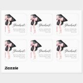 Sticker Carré Diplômée Coquette de la cou rose (Feuille)