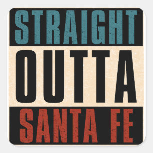 Sticker Carré Direct Outta Père Noël Fe New Mexico NM