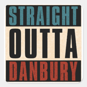 Sticker Carré Directement à l'extérieur Danbury Connecticut CT