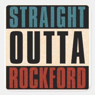 Sticker Carré Directement à Rockford Illinois IL