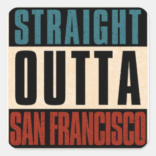 Sticker Carré Directement à San Francisco Californie CA USA