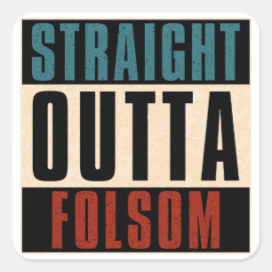 Sticker Carré Directement de Folsom Californie CA