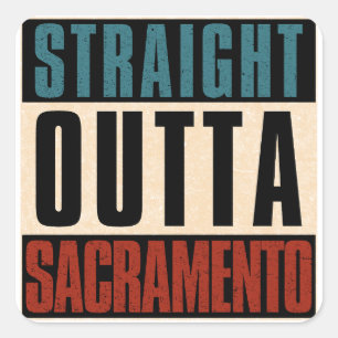 Sticker Carré Directement en périphérie de Sacramento Californie