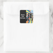 Sticker Carré Disco Dance Anniversaire Fête Favoriser les Étique (Sac)