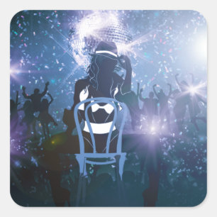 Sticker Carré Disco Heartbeat