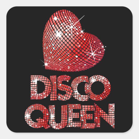 Sticker Carré disco queen women's retro 70 s themes (Devant)