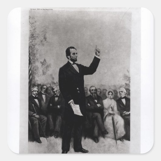 Sticker Carré Discours de Lincoln à Gettysburg, 1895 (Devant)