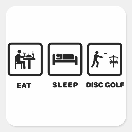 Sticker Carré Disk Golf (Devant)