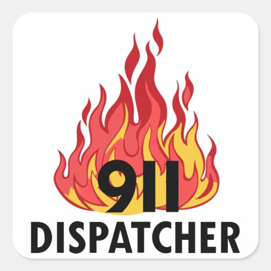 Sticker Carré Dispatcher d'urgence (Devant)