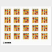 Sticker Carré Disposition de pommes joyeuses (Feuille)
