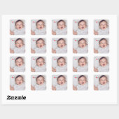 Sticker Carré Disque drôle point rouge photo personnalisée (Feuille)
