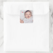 Sticker Carré Disque drôle point rouge photo personnalisée (Sac)