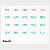 Sticker Carré Distances sociales (Feuille)
