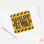 Sticker Carré Distances sociales de six pieds (Enveloppe)