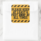 Sticker Carré Distances sociales de six pieds (Sac)