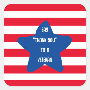 Sticker Carré Dites "Merci" À Une Journée commémorative des anci