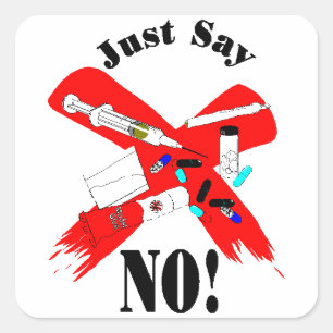 Sticker Carré Dites simplement non Design