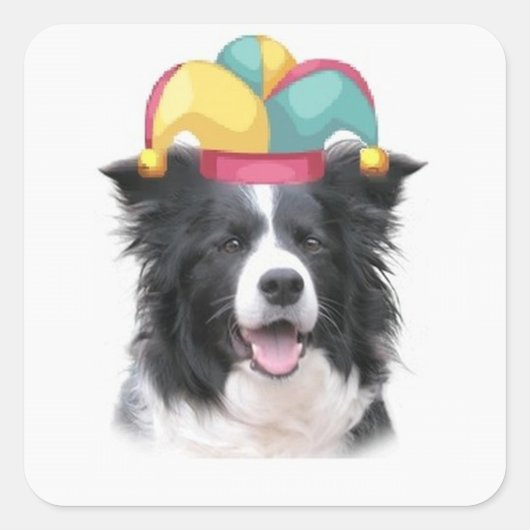 Sticker Carré Ditzy Dogs~Sticker original~Bordure Collie (Devant)