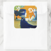 STICKER CARRÉ DIVA EN BLEU, MONOGRAMME DE MODE BEAUTÉ (Sac)
