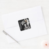 Sticker Carré Diva fille anniversaire | Personnaliser | Blanc (Enveloppe)