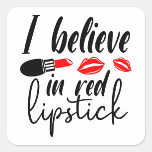 Sticker Carré Diva Red Lipstick Cosmetologie Artiste maquillage