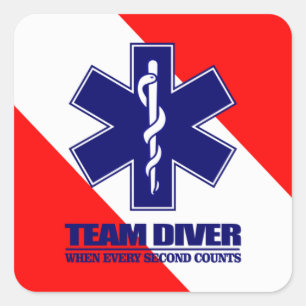 Sticker Carré Diver de l'équipe ERT