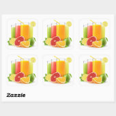 Sticker Carré Divers jus d'agrumes (Feuille)