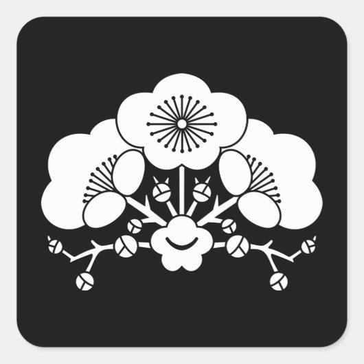 Sticker Carré Diverses fleurs de prunes (Devant)