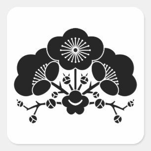 Sticker Carré Diverses fleurs de prunier