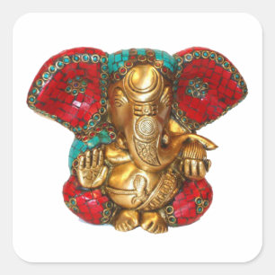 Sticker Carré DIWALI heureux - Merci GANAPATI Ganesh